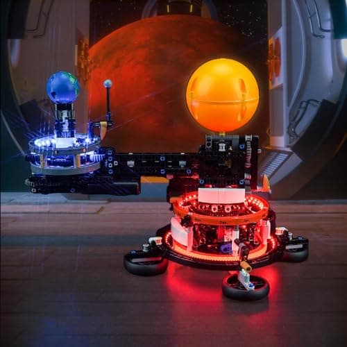 Kit d'éclairage LED pour Lego 42179 Planète Terre et Lune en Orbit Building (Pas de Lego), kit d'éclairage décoratif pour Lego Technic Soleil, Terre, Lune