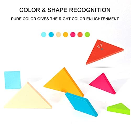 Puzzle De Jeux De Voyage,Puzzle De Jeu Tangram,Tangram en Bois magnétique Apprentissage des Formes et Couleurs,Jeu Éducatif De Construction Et d'Imagination Cadeau Cadeau de Noël Anniversaire