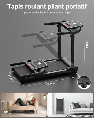Tapis de Course Marche Pliable - Tapis de Marche Pliable Motorise Walking Pad Electrique Silencieux Tapis Roulant Pliable 10 km/h Treadmill Compact pour la Maison et Le Bureau