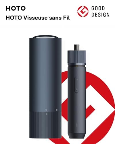 HOTO Visseuse sans Fil 3,6V, Tournevis Electrique 4N.m, 12 Embouts en Acier S2, Conception Tout-en-un, Charge Type C, Lumière LED sans Ombre, 3 Réglages du Couple, Batterie 1500 mAh