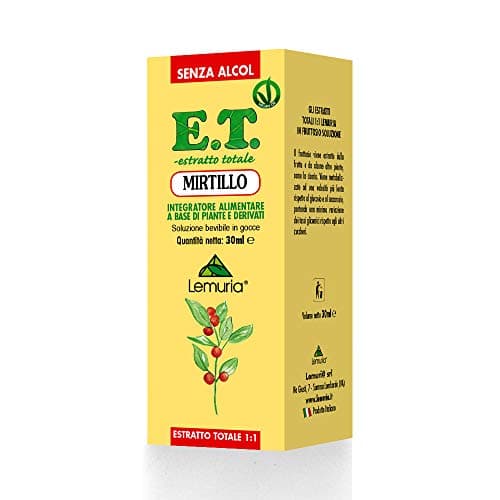 Lemuria - Myrtille E.T. - Favorise la motilité gastro-intestinale régulière - Complément alimentaire 100% naturel - 30 ml - Sans alcool ni lactose - Végan - Fabriqué en Italie