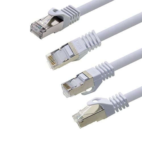 1aTTack.de 0,25m - 7 couleurs - 7 pièces Câble réseau CAT.7 Câble patch Sftp (câble brut) (SET) 10000Mbit/s - 500 MHz assemblé avec 2 fiches RJ45 Cat6a