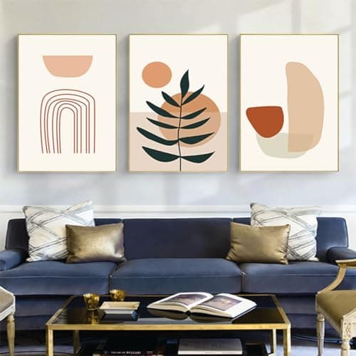 PYNVDD Lot de 3 posters muraux, imprimés de feuille botanique, modernes, abstraits, sans cadre, image 01,60 x 90 cm
