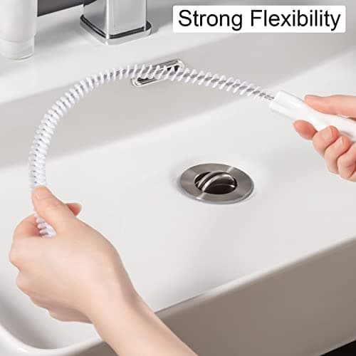KEYRI 2 Pièces Brosse de Nettoyage de Drain D'égout, Flexible 45cm évier Brosse de Nettoyage pour Débouchage de Canalisation et Les Tuyaux, Vidange Drague Outil pour Salle de Bains Cuisine (2 Pièces)