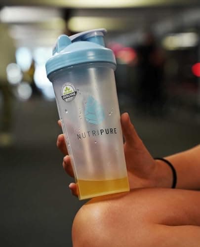 Nutripure | Shaker Proteine Inox | Transparent | Bouteille Shaker Sport avec Boule Inox | Mélange Homogène et Facile à Nettoyer | Conception Hermétique et Durable | 600 ml | Fabriqué en France