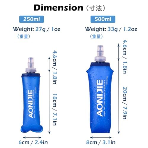 TRIWONDER Gourde Souple Pliable Running Bouteille d'eau | Flasque, Poche Hydratation, Réservoir d'eau, Sport Utilisation en Extérieur