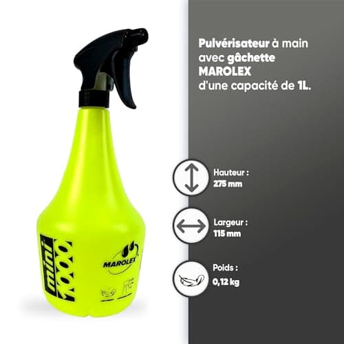 MAROLEX - Pulvérisateur À Main Mini 1000 - Avec Gâchette - Jet Réglable - Spray Pour Jardinage Cuisine Ou Nettoyage - Capacité 1 L