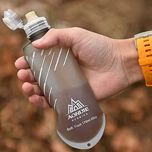 Azarxis Gourde Souple Flasque Running Gourde Sport Pliable Poche Hydratation Flacon Bouteille d'eau pour Randonnée Marathon (170ml - 2 Pièces)