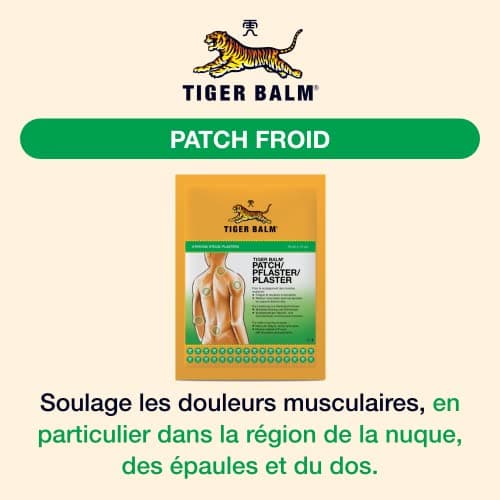 Tiger Balm - Patch BAUME DU TIGRE - Soulage les douleurs musculaires - 3 patchs + 3 feuilles ahésives