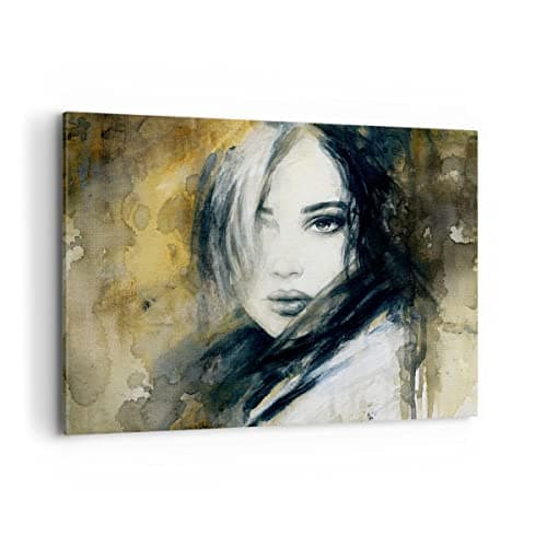 ARTTOR Moderne Impression sur Toile 100x70cm Image Tableau Decoration Murale femme visage lèvres Grand Tableaux Decoratifs Muraux Chambre Horizontal Deco Cadre Décoration Salon Art Wall AA100x70-4053