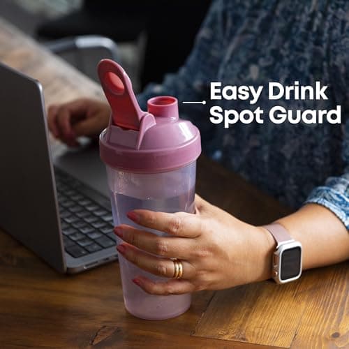Smartshake Lite 4-Pack Protein Shaker Bottle 600 ml | 20 oz - Leakproof Screw-on Lid - BPA Free – Unisex - Mist Gray, Army Green, Black, Navy Blue