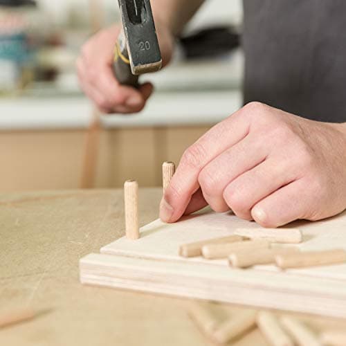 Wfix Chevilles en Bois 400 Pièces 6 mm x 30 mm Goujons Bois en Hêtre Massif pour Fraise à Bois Tourillons certifié FSC Pour Meubles et Projet de Construction en Bois