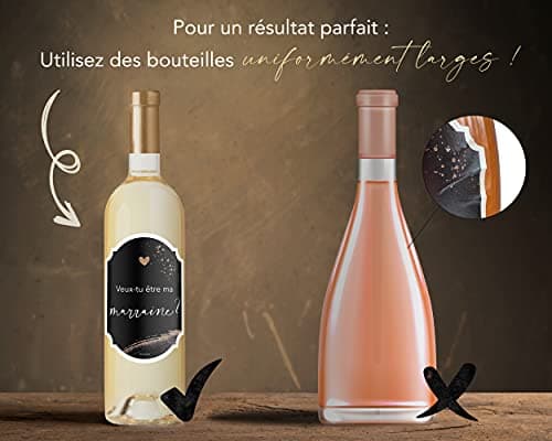 JoliCoon Veux tu Etre ma Marraine - Etiquette Bouteille Marraine - Demande Marraine - Annonce Marraine
