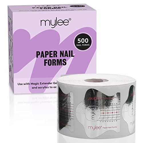 Papier à Formes pour Ongles Mylee, Pour les extensions d'ongles, Pochoirs de modelage d'ongles, Utiliser avec Polymer Gel de Construction et Acrylique, Guide d'autocollants DIY, 500 Pcs