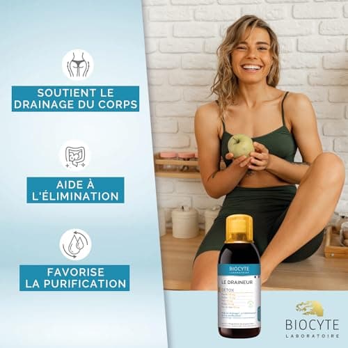 BIOCYTE Le Draineur 500 ml - Drainage et Elimination, Favorise la Purification - Maté, Pissenlit, Bardane, Cassis, Ortie, Artichaut, Hibiscus - Végétalien - Programme de 20 jours - Fabriqué en France