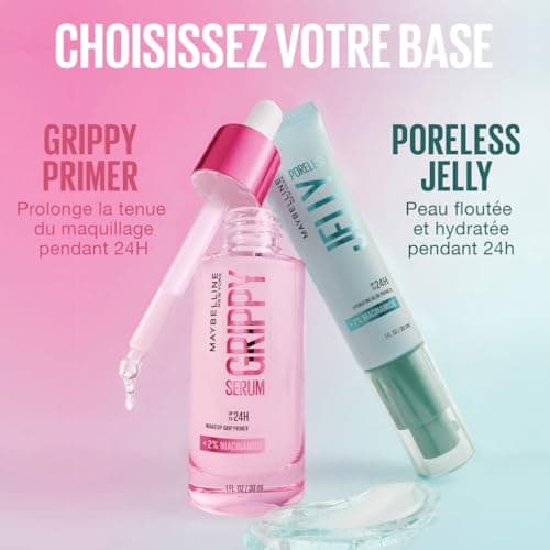 MAYBELLINE NEW YORK - Poreless Jelly - Base De Teint Floutante - Floute & Hydrate Pendant 24H* - Texture Gel Ultra-Fraîche - 2 % De Niacinamide - Technologie Water Jelly - Sans Effet Gras - 30 ml