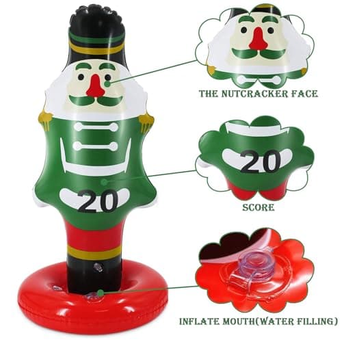 Jeu de Lancer Gonflable, Jeu de Lancer d'anneaux de Noël, avec 2 Anneaux de Lancer pour Vitesse et Agilité Jeux de Pratique, Jeux de Noël Fêtes, Carnaval, Jardin, Jeux de Plein Air
