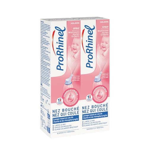 Prorhinel Spray Nasal, Lavage Nez Bouché, Qui Coule et Congestionné, Pour Nourrissons et Jeunes Enfants, Fabriqué en France, Lot de 2x100ml