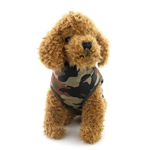 Pegasus SELMAI Manteau d'hiver imperméable matelassé avec Trou pour Harnais pour Petit Chien, Manteau Bouffant avec Anneau en D, pour Chat, Chiot, Chihuahua, vêtements pour Temps Froid, Camouflage XS