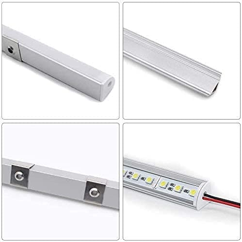 Cefrank LED Sous Vitrine, 4pcs 30cm barres lumineuses LED en V-Forme éclairage d'armoire 1200lm 12W, Blanc (6000K)