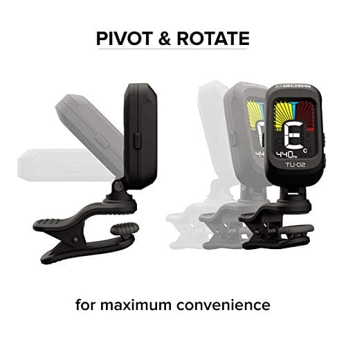 BOSS TU-02 Accordeur à pince compact, Un écran couleur lumineux avec réglage de l'angle de vue