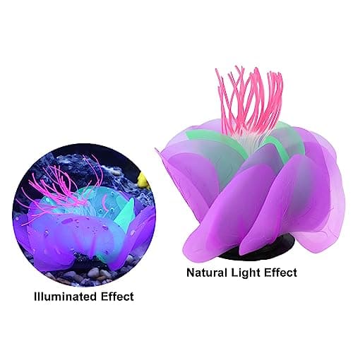 VOCOSTE Aquarium Simulation Corail Aquatique Fleur, Silicone Décoration Violet