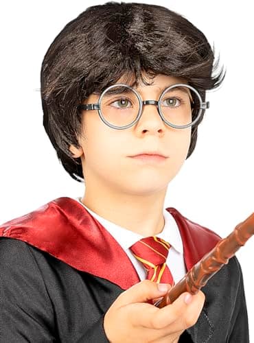 Funidelia | Perruque Harry Potter pour garçon Magiciens, Gryffondor, Poudlard - Accessoire pour Enfant, accessoire pour déguisement - Marron