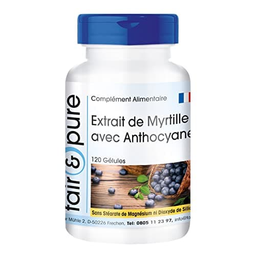 Fair & Pure® - Extrait de myrtille aux anthocyanines - avec 1500mg d'extrait de myrtille par dose journalière - 120 gélules véganes