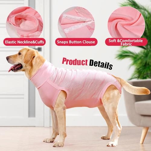 Dotoner Combinaison de Recuperation Chien Body Chien Post Operatoire Femelle Male Chirurgical Chien Body pour Chien après Stérilisation Alternative au collerette Chien Anti lechage