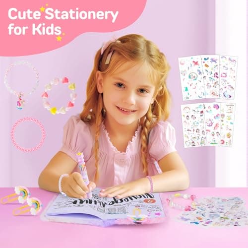 Journal secret pour les filles squishy Licorne carnet avec serrure pour les enfants, carnet Moelleux et papeterie pour les filles verrouillable journal Licorne cadeau pour les filles 6-12 ans (rose)