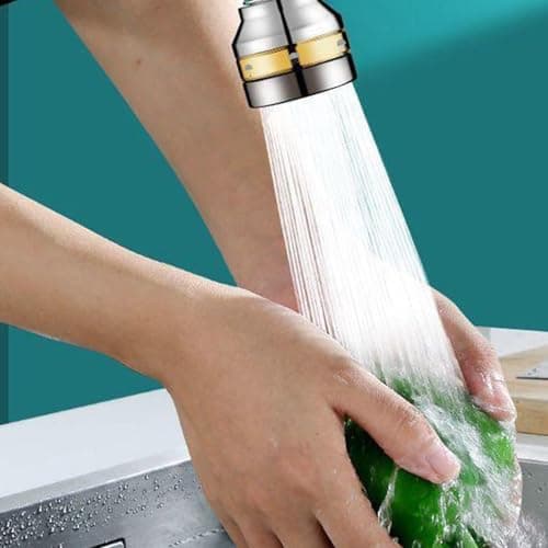 HJIAMA Economiseur D'eau pour Robinet, Brise Jet Robinet, Trois Modes Extension Robinet, Buse Robinet, Économie D'eau, Résistant Éclaboussures, pour Cuisine Salle Bain