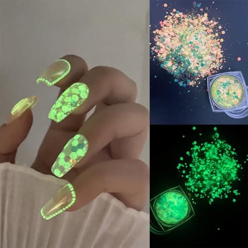 UEAVOID Visage et Corps Fluorescentes, Sequin Glitter Gel, 12 Couleurs Lumineuses, Maquillage, Colle à Paillettes Festival, Chunky Glitter Gel Corps Cheveux, Halloween et Carnaval (6 Couleurs)
