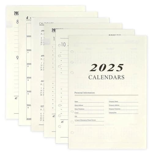 Feuilles A5 Recharge Papier Recharges pourMJournaux Insertions pour Carnets de Notes Papier Supplémentaire A5 Convient Aux Classeurs à 6 Anneaux de Format