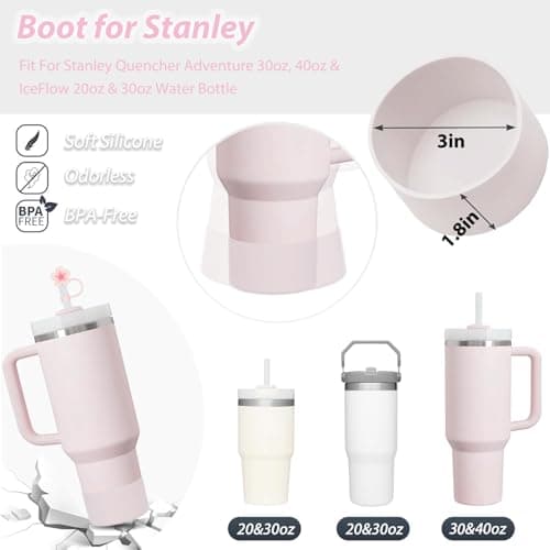 Frundoo Stanley Cup Accessoires Set Comprend 7 Couvercles en Paille en Silicone, 2 Bouchons de Paille, 2 Bouchons Ronds, 1 Couvercle en Silicone pour Tasses Stanley 1,2 l et 850 ml (Tasse Non Incluse)