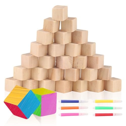 500 Cube en Bois, Cube Bois 1x1x1CM, Cubes en Bois Naturel Blocs de Bois Vierges Non Traités pour Bricolage, Puzzle DIY, Peinture, Décoration