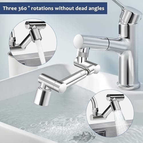 Hisdricus Rotatif à 1440° rallonge extension robinet,rallonge robinet cuisine,rallonge pivotante et rétractable pour robinet d'eau, 2 modes, pour salle de bain et cuisine