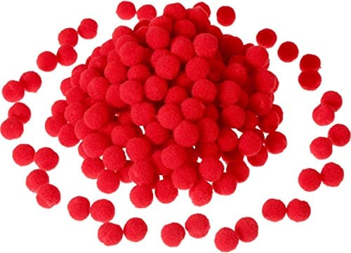 Perlin Lot de 100 pompons rouges de 30 mm - Couture Tilda - Pour travaux manuels amusants et créatifs - DEK86 x 5