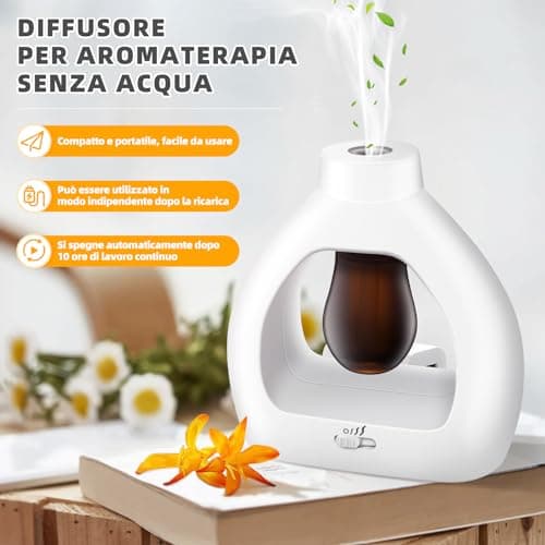 Diffuseur d'aromathérapie avec 3 bouteilles d'huiles essentielles - Diffuseur d'huiles essentielles sans eau - Diffuseur d'aromathérapie électrique portable pour la maison