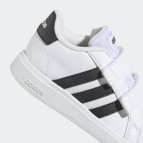 adidas Mixte bébé Grand Court Lifestyle Hook and Loop Shoes, Cloud White/Core Black/Core Black, 27 EU