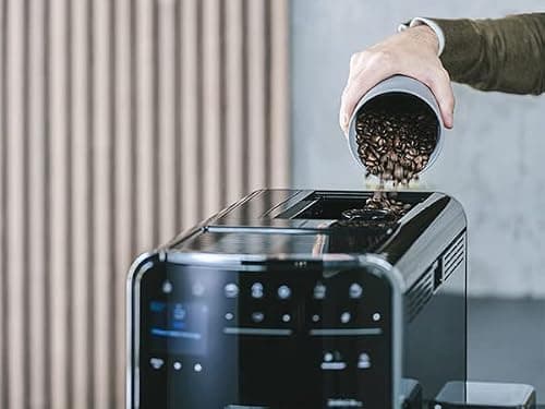 Melitta Barista TS Smart Noire, Machine à Café à Grain avec Broyeur, Connectée, Système One Touch, Double bac à grains, 21 spécialités, Mode 1 à 2 Tasses, Automatique, Écran Couleur TFT, F850-102