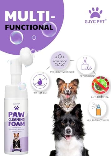 GJYC PET Mousse Nettoyante sans Rinçage pour Pattes - Nettoyant sans Eau avec Brosse en Silicone Améliorée pour Chiens et Chats