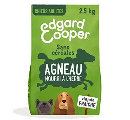 Edgard & Cooper Croquettes Chien, (Agneau Frais, 2.5kg), sans Céréales, Viande fraîche et protéines de qualité, Vrais ingrédients pour Chiens, Hypoallergénique, sans sucres ajoutés