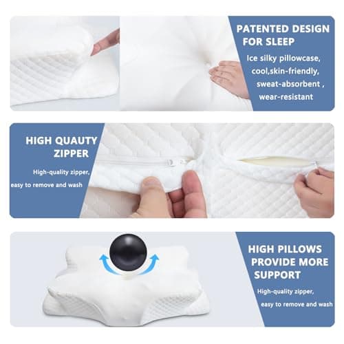 Enighs Oreiller Cervical Multifonction en Mousse à mémoire de Forme avec Rebond Lent zéro Pression pour Un Sommeil Profond