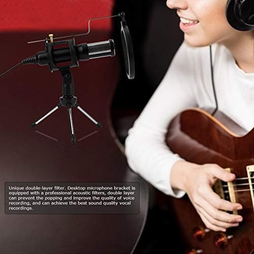 Bewinner1 Kit de Microphone à condensateur Professionnel, Microphone à Prise USB avec trépied Pliable, Micro omnidirectionnel Rotatif à 270 degrés, pour la vidéoconférence de Chant