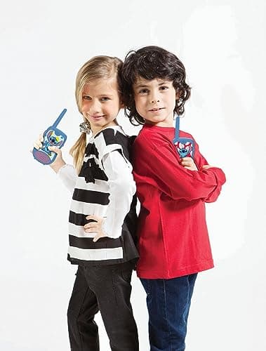 Lexibook, Disney Stitch, Talkies-Walkies 200m, Jeu de Communication pour Enfant, 2 canaux de Communication, Clip Ceinture, Bleu/Violet, TW12D