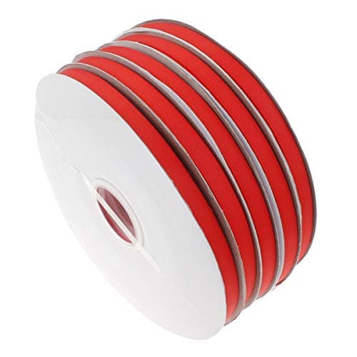Perlin - 20 mètres de ruban gros grain rouge 10 mm à coudre pour scrapbooking