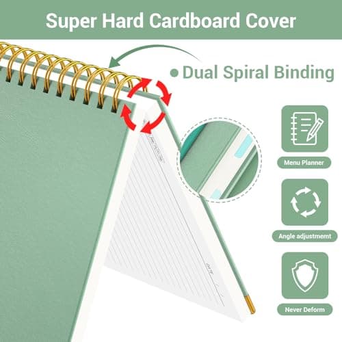 Yarotm Carnet de Note A4-1 Pièce Ligne Notebook Spirale - A4 Ligné Bloc Note 110g / m2 - 21x29.5cm Carnet Spirale Hardcover - 150 Feuilles Cahier de Note Journal Bureau Agenda, Vert
