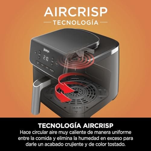NINJA Air Fryer PRO Friteuse 4,7L, 1 tiroir, 4-en-1, sans huile, rôtir, réchauffer, déshydrater, cuire 1 à 2 portions, à partir de produits surgelés, tiroir, panier antiadhésifs, 2 000 W, Noir AF140EU