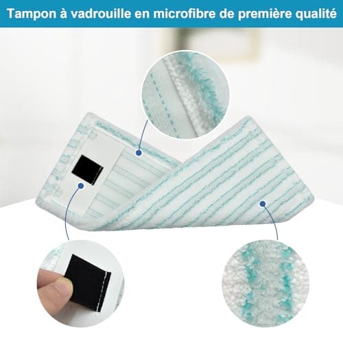 GFRED Lot de 4 Serpillères de Rechange en Microfibre Compatibles avec Leifheit Clean Twist M Ergo Micro Duo Housses de Rechange Serpillère Humide et Sec Convient à Tous Les Types de Sols