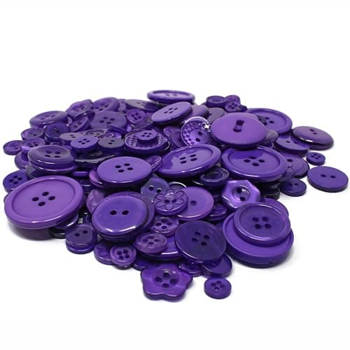 Special Touches Sachet de 100 g de boutons en acrylique et résine pour loisirs créatifs, Plastique, violet, 7-20mm